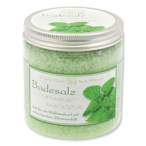 Badesalz 300g in der Dose modern, Zitronenmelisse 