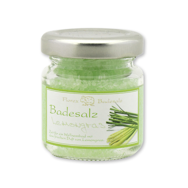Bath salt 60g in a glass jar, lemongras 