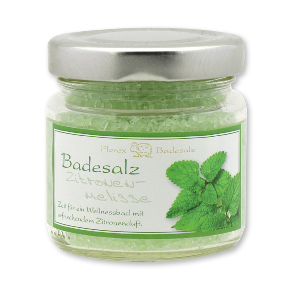 Bath salt 120g in a glass jar, lemon balm 