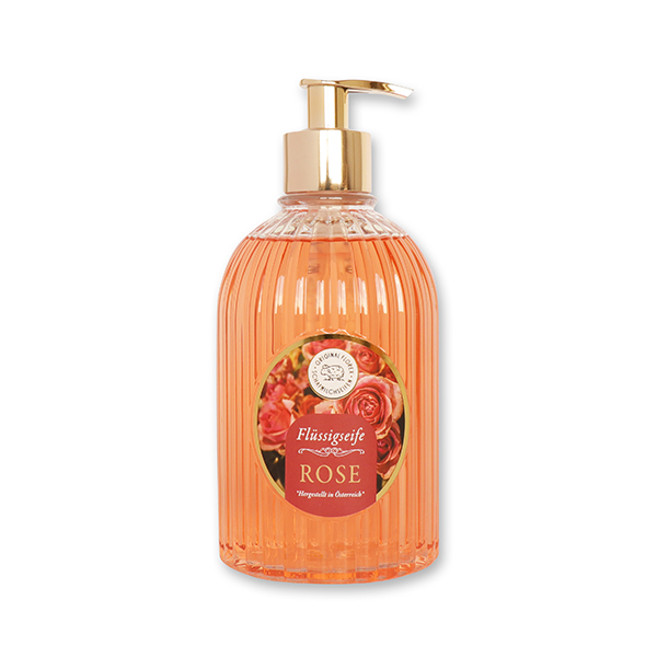 Flüssigseife 500ml Spender "Goldene Momente", Rose rot 