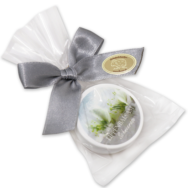 Lip balm 10ml in a cellophane, Christmas Rose White 