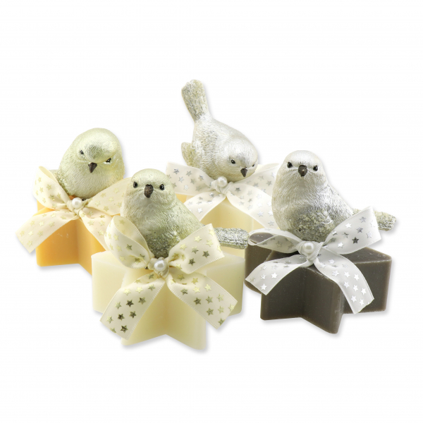 Sheep milk star 80g decorated with a bird, sorted 