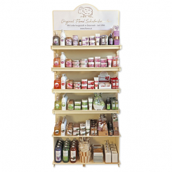 Shelf Variant 4, width 88 cm x depth 48 cm x height 210 cm, completely stocked with FLOREX products 