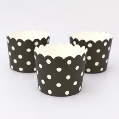 Papierförmchen Punkt schwarz 24 Stück 