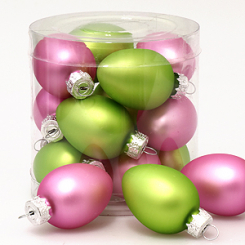 Glas Ei 4cm rosa/grün sortiert 