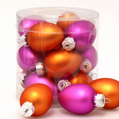Glas Ei 4cm orange/pink sortiert 