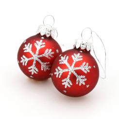 Red bauble with a silver snowflake 