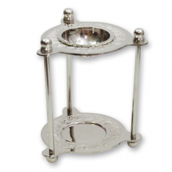 Incense holder with strainer 11x9cm brass nickel-plated, for a tealight 
