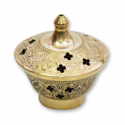 Incense vessel 8cm brass, for a charcoal 