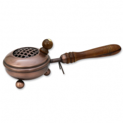 Weihrauchpfanne mit Holzgriff 21x8cm, für Kohle 