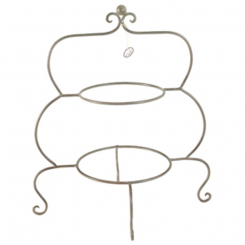 Etagere für 2 Teller, H 45cm x B 38cm braun-grau 