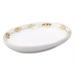 Soap dish porcelain white/gold 
