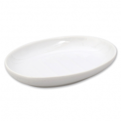 Soap dish porcelain oval with rills 