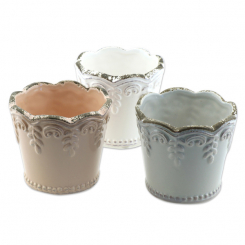 Bucket 7,5x7cm pink/grey/white 