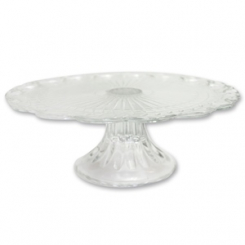 glass cake plate wavy, Ø23cm 