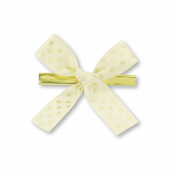 Wiener Mascherl 15mm creme mit Sterne, gold, handgeknüpft 