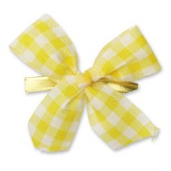 Wiener Mascherl 25mm, gelb-kariert, handgeknüpft 