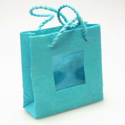 Paper bag 8x3x8cm, turquoise 