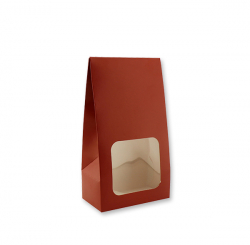 Geschenkkarton klein mit Sichtfenster rot 