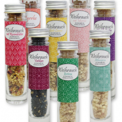 Incense mix 35g in a high glass jar, sorted 