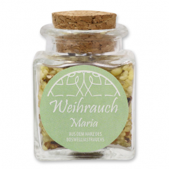 Incense mix 28g in a square glass jar with a plug cork, "Maria" 