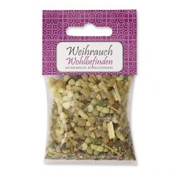 Weihrauchmischung 25g im Cello mit Kärtchen, Wohlbefinden 