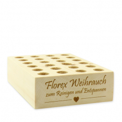 Zirbenholzaufsteller lasergraviert unbefüllt, für Weihrauch 18g 