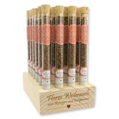 Aufsteller Holz befüllt mit Myrrhe 18g in der Phiole, Echte Myrrhe 