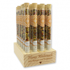 Aufsteller Holz befüllt mit Weihrauchmischung 18g in der Phiole, Paradies 