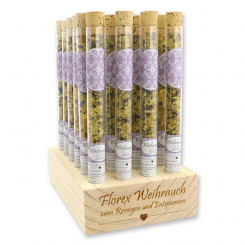 Aufsteller Holz befüllt mit Weihrauchmischung 18g in der Phiole, Basilika 