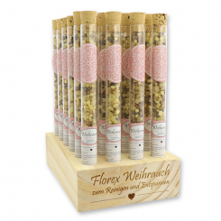 Aufsteller Holz befüllt mit Weihrauchmischung 18g in der Phiole, Weihrauch mit Myrrhe 