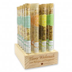 Aufsteller Holz befüllt mit Weihrauchmischung 18g in der Phiole, sortiert 