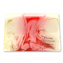 Handmade glycerin-soap 90g in cello, raspberry 