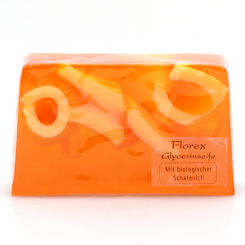 Handgemachte Glyzerin-Seife 90g in Folie, Orange 