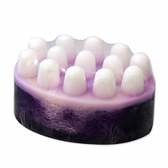 Handmade glycerin-massage-soap with loofah 140g, lavender 