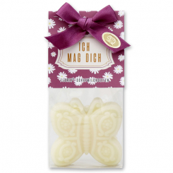 Schafmilchseife Schmetterling 60g in Cello "Ich mag dich", Classic 