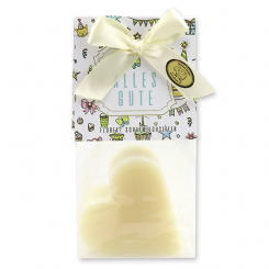 Schafmilchseife Herz groß 85g in Cello "Alles Gute", Classic 