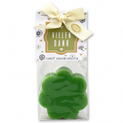 Schafmilchseife Blume 115g in Cello "Vielen Dank", Apfel 
