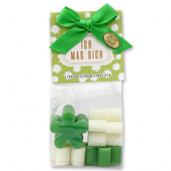 Schafmilchseife Margerite mini 6x15g in Cello "Ich mag dich", Classic/Apfel 