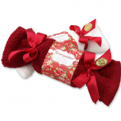 Sheep milk soap 100g in a washcloth "Rosenzauber", Rose 