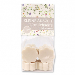 Schafmilchseife Blume mini 6x20g in Cello "Kleine Auszeit", Schneerose 