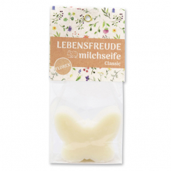 Sheep milk soap butterfly 76g in a cellophane bag "Lebensfreude", Classic 