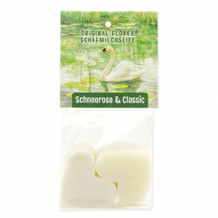 Schafmilchseife Herz mittel 4x23g in Cello "Naturzauber Motiv 3, Classic/Schneerose 