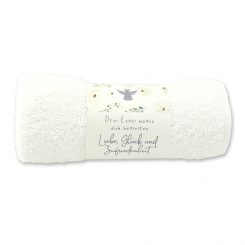 Guest towel 30x50cm "Drei Engel mögen dich begleiten...", white 