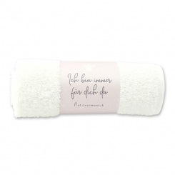 Guest towel 30x50cm "Ich bin immer für dich da - Herzensmensch", white 