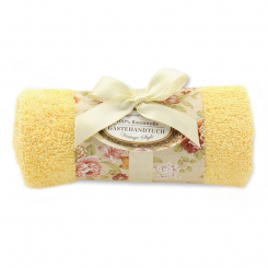 Gästehandtuch gerollt 30x50cm "Vintage-Motiv 20", hellorange 