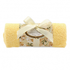 Gästehandtuch gerollt 30x50cm "Vintage-Motiv 201", hellorange 