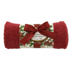 Gästehandtuch gerollt 30x50cm "Vintage-Motiv 213", bordeaux 