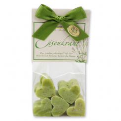 Sheep milk soap heart 10x8g in a cellophane bag "classic", Verbena 