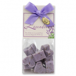 Sheep milk soap heart 10x8g in a cellophane bag "classic", Lavender 